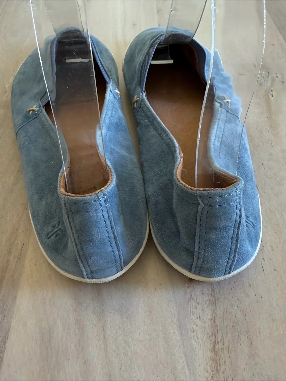 Frye Melanie Slip On Shoes Blue Leather Suede Womens Size 8